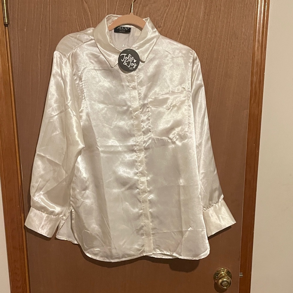 Jolie La Joy White Satin Blouse